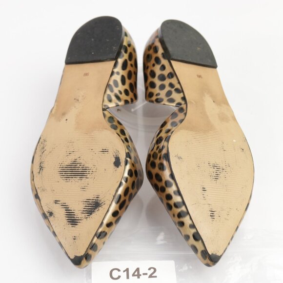 Talbots Womens D'Orsay Flat Size 9 Tan Brown Patent Leopard Slip On Pointed Shoe - Picture 8 of 12